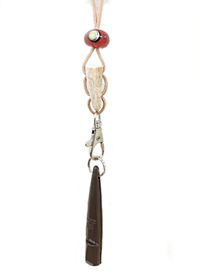 Bracco Originální řemínek na píšťalku z přírodních materiálů, ručně vinutá perla- parůžek, magické oko