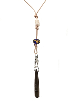 Bracco Original whistle strap made of natural materials, bead- magic eye, amber.