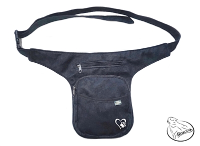 Bracco Hip Bag, waist bag or over shoulder bag - white, heart with paw