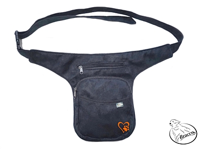 Bracco Hüften-Tasche, Gürtel Tasche-oder Umhängetasche - orange, Herz mit Pfote 