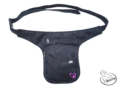 Bracco Hip Bag, waist bag or over shoulder bag - pink, heart with paw