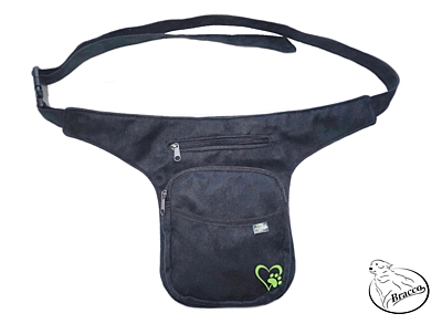 Bracco Hip Bag, waist bag or over shoulder bag - green, heart with paw