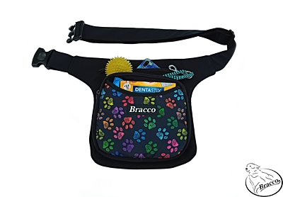 Bracco Friendly Waist Pocket, black/colored paws - different sizes.