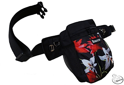 Bracco dog training belt Multi, black- flowers 1