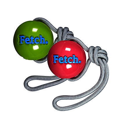 Orbee-Tuff® Ball Fetch s provazem 8cm zelený