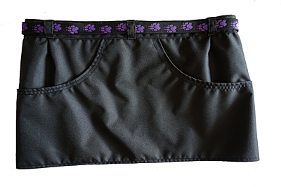 Bracco výcviková sukně Dogsport černá- tlapky fialová, různé velikosti.