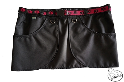 Bracco výcviková sukně Dogsport černá- tlapky růžová, různé velikosti.