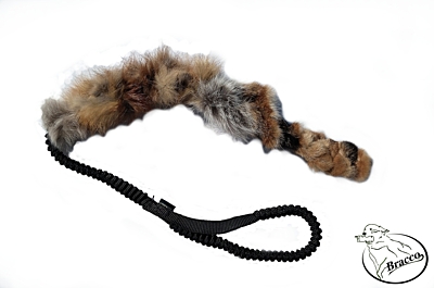 Bracco elastic toy for dogs with fox fur.