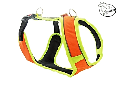 BRACCO dog harness ACTIVE, neon orange - various sizes.