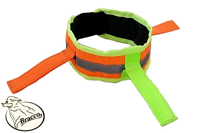 Bracco signální obojek pro psa s gumou+ STŘAPCE, oranžová- různé velikosti