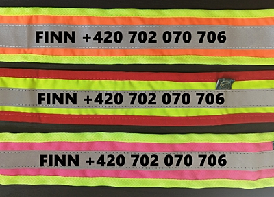 Bracco Hundesignalhalsband mit Klettverschluss, Orange- Möglichkeit Telefonnummer, Name