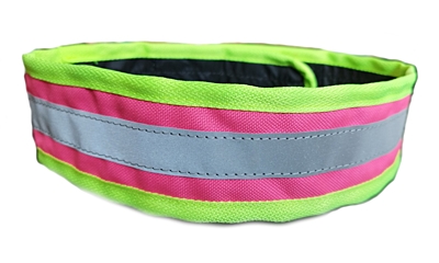 Bracco Reflective Collar Band, Velcro- pink, possibility of phone number, name 