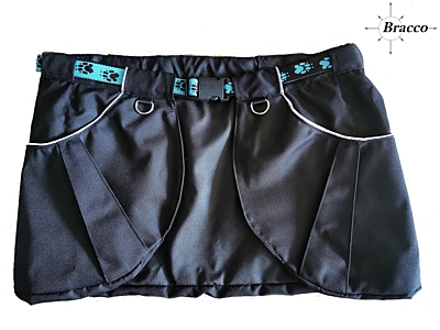 Bracco Active Röcke- verschiedene Größen, schwarz / türkis pfoten