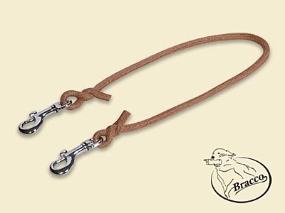 Bracco leather dog leash 6.0mm, part to dog with classic carabiner 80 cm, various collors